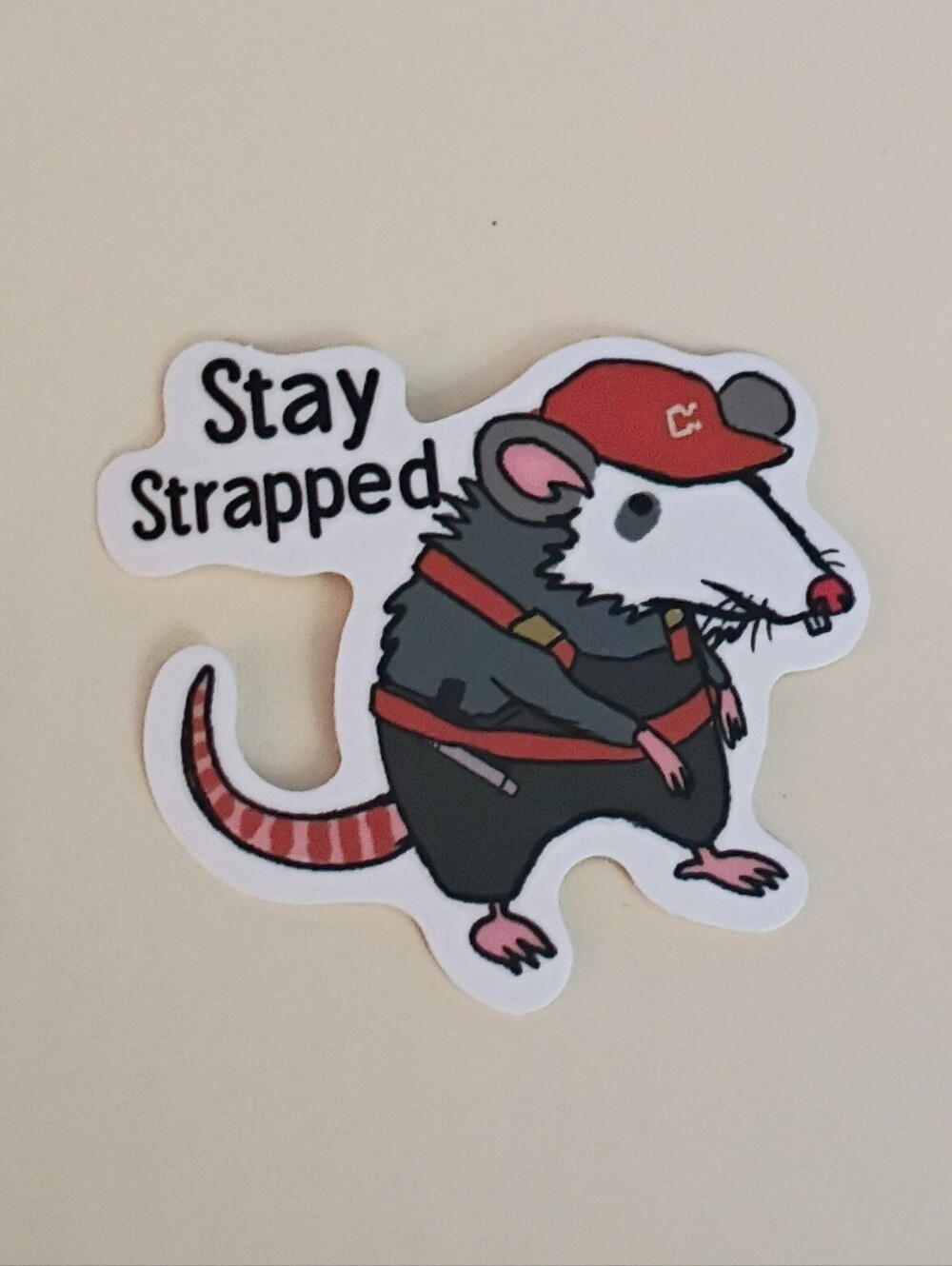 10/$10 Sticker Decal - Stay Strapped - Possum 2
